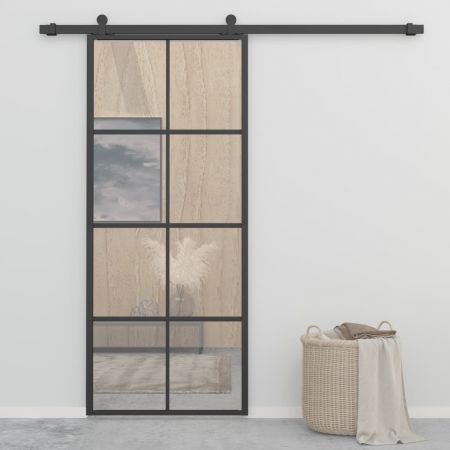 Sliding Door Aluminium and ESG Glass with Hardware 83x205cm