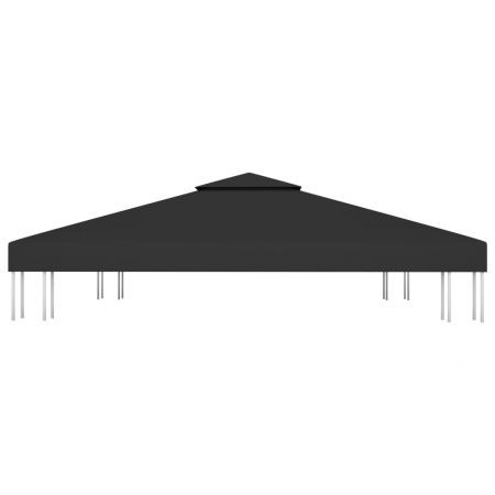 vidaXL 2-Tier Gazebo Top Cover 310 g/cubic metre 3x3 m Black