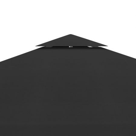 vidaXL 2-Tier Gazebo Top Cover 310 g/cubic metre 3x3 m Black