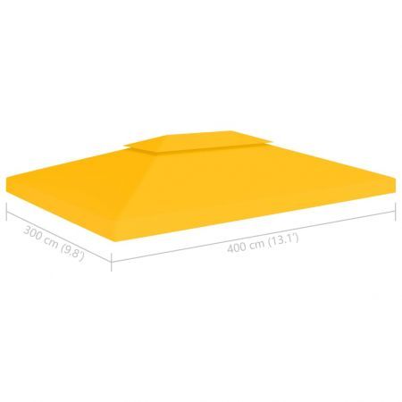 vidaXL 2-Tier Gazebo Top Cover 310 g/cubic metre 4x3 m Yellow