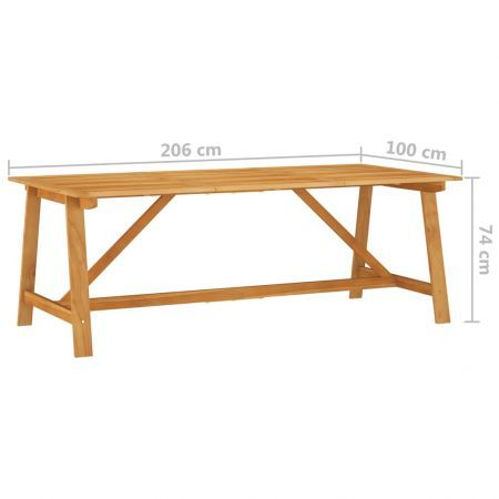 Garden Dining Table 206x100x74 cm Solid Acacia Wood