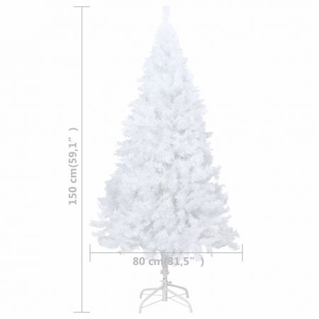 Artificial Christmas Tree with Thick Branches White 150 cm PVC