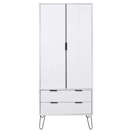 Wardrobe New York Range White Solid Pine Wood