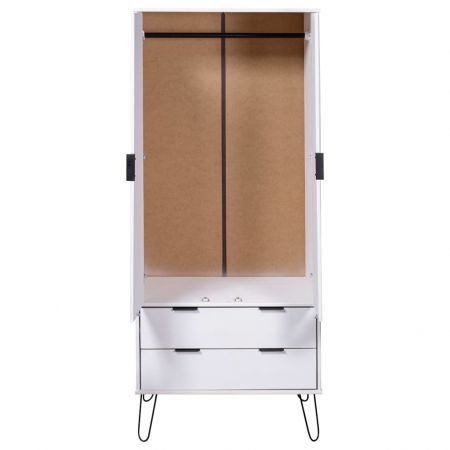 Wardrobe New York Range White Solid Pine Wood