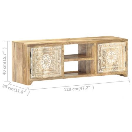 TV Cabinet 120x30x40 cm Solid Mango Wood