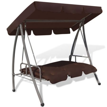 43238  Outdoor Swing Bench with Canopy Coffee