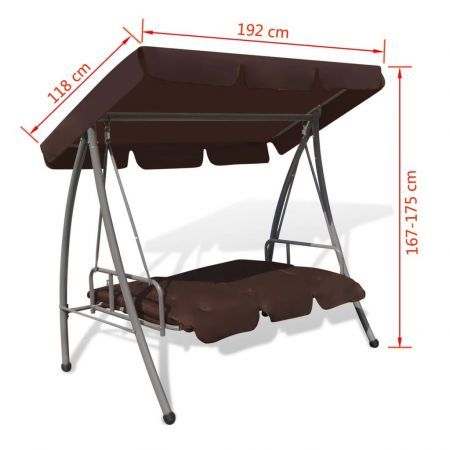 43238  Outdoor Swing Bench with Canopy Coffee