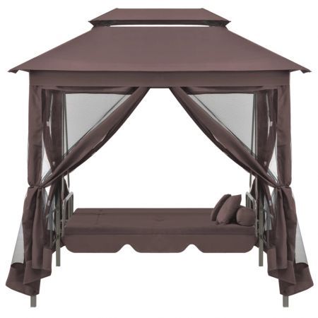 43240  Gazebo Convertible Swing Bench Coffee