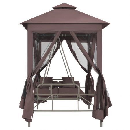 43240  Gazebo Convertible Swing Bench Coffee