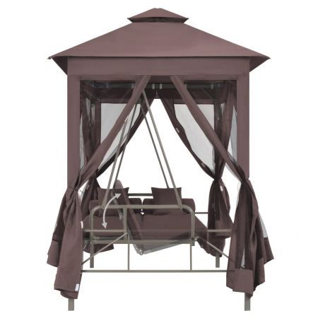 43240  Gazebo Convertible Swing Bench Coffee