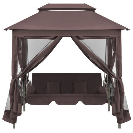 43240  Gazebo Convertible Swing Bench Coffee