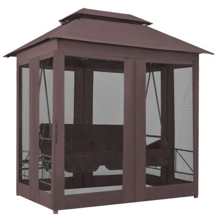 43240  Gazebo Convertible Swing Bench Coffee