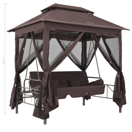 43240  Gazebo Convertible Swing Bench Coffee