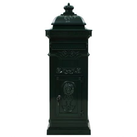 Pillar Letterbox Aluminium Vintage Style Rustproof Green