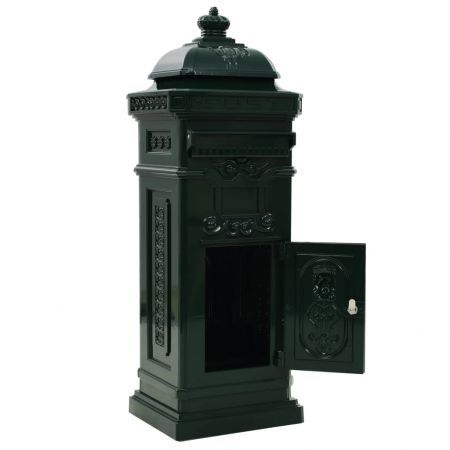 Pillar Letterbox Aluminium Vintage Style Rustproof Green