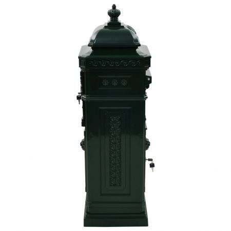 Pillar Letterbox Aluminium Vintage Style Rustproof Green