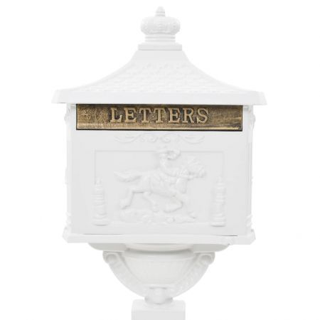 Pedestal Letterbox Aluminium Vintage Style Rustproof White