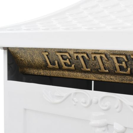 Pedestal Letterbox Aluminium Vintage Style Rustproof White