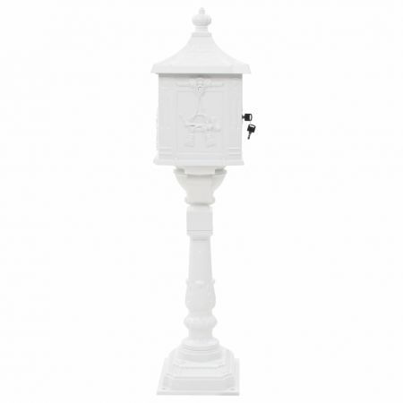 Pedestal Letterbox Aluminium Vintage Style Rustproof White