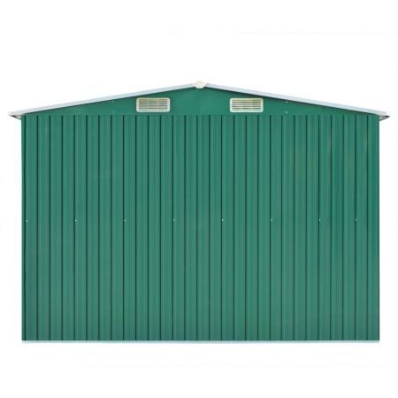 Garden Shed 257x298x178 cm Metal Green