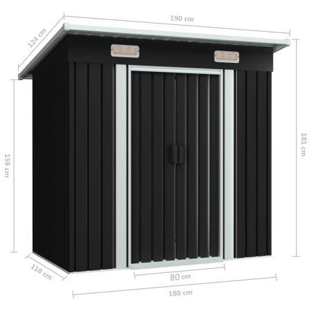 Garden Shed Anthracite Steel