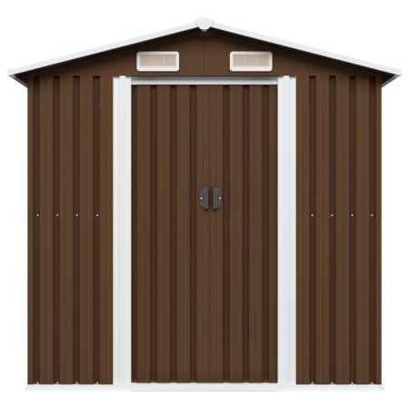 Garden Storage Shed Brown 204x132x186 cm Steel