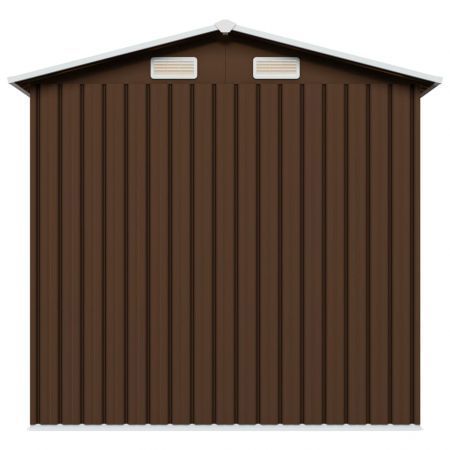 Garden Storage Shed Brown 204x132x186 cm Steel