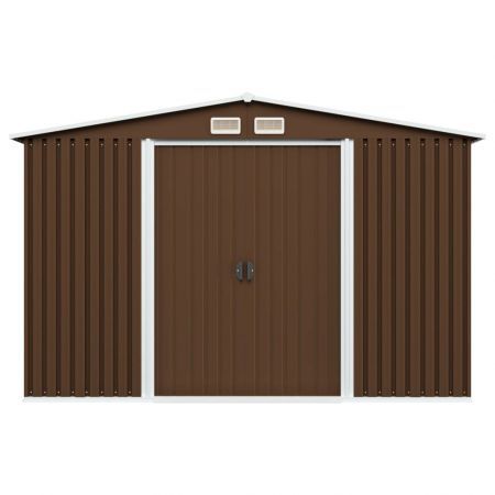 Garden Storage Shed Brown 257x205x178 cm Steel