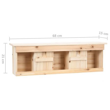 Sparrow House with 5 Rooms 68x15x21 cm Firwood