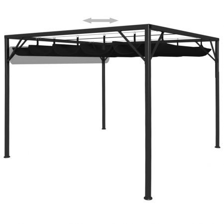 Garden Gazebo with Retractable Roof Canopy 3x3 m Anthracite