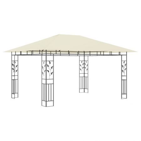 Gazebo with Mosquito Net 4x3x2.73 m Cream 180 g/m²