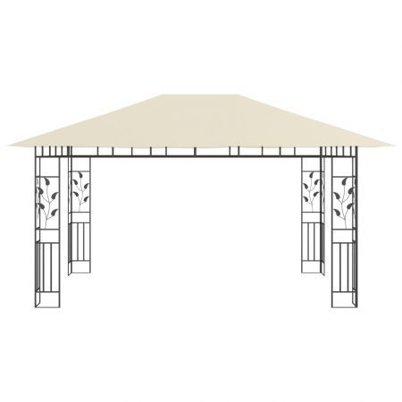 Gazebo with Mosquito Net 4x3x2.73 m Cream 180 g/m²