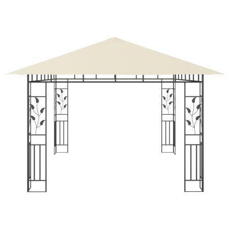 Gazebo with Mosquito Net 4x3x2.73 m Cream 180 g/m²