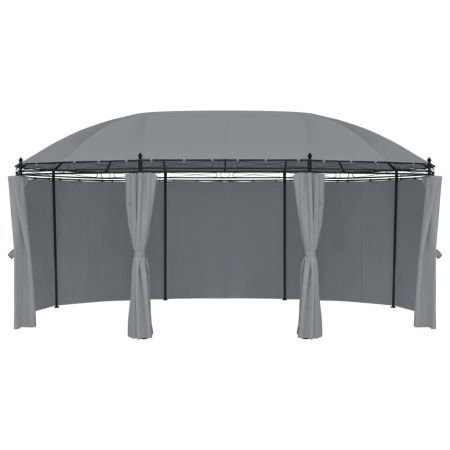 Gazebo with Curtains 530x350x265 cm Anthracite