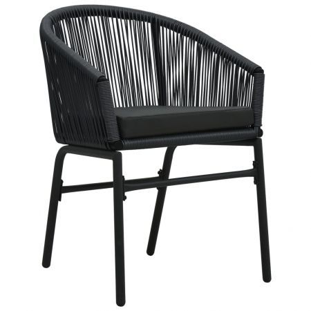 Garden Chairs 2 pcs Black PVC Rattan