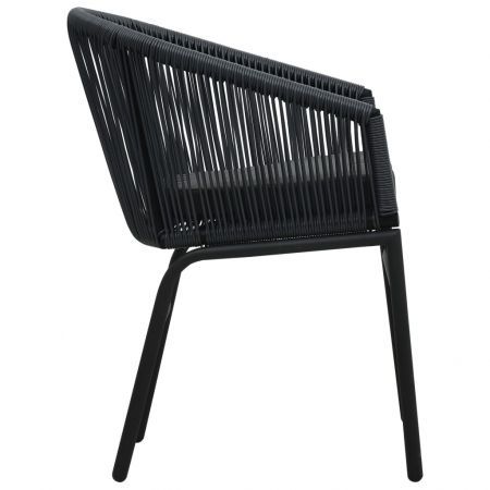 Garden Chairs 2 pcs Black PVC Rattan