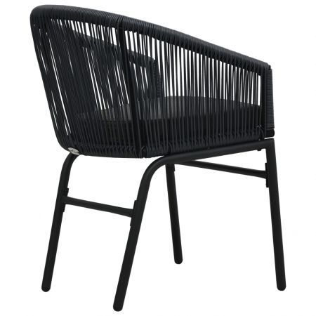 Garden Chairs 2 pcs Black PVC Rattan