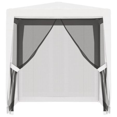 Party Tent with 4 Mesh Sidewalls 2x2 m White