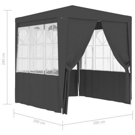 Professional Party Tent with Side Walls 2x2 m Anthracite 90 g/m²