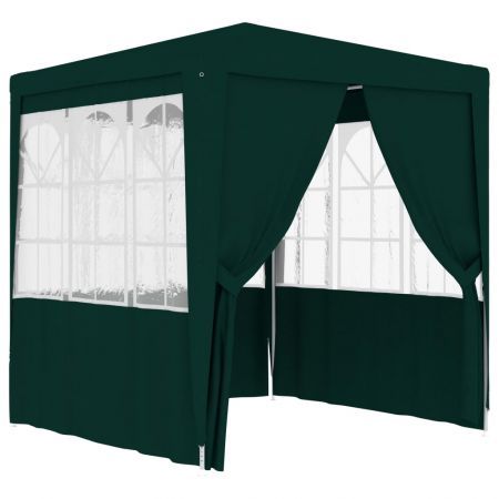 Professional Party Tent with Side Walls 2x2 m Green 90 g/m²