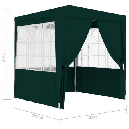 Professional Party Tent with Side Walls 2x2 m Green 90 g/m²