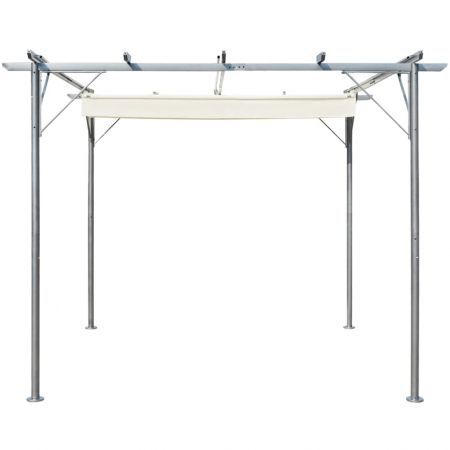 Pergola with Retractable Roof Cream White 3x3 m Steel