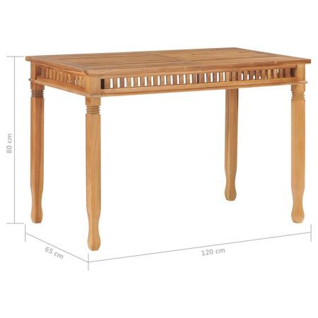 Garden Dining Table 120x65x80 cm Solid Teak Wood