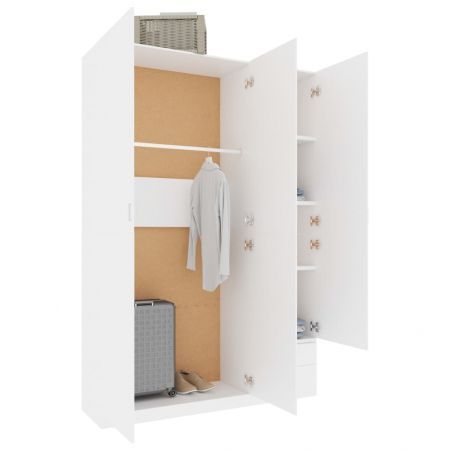 3-Door Wardrobe White 120x50x180 cm Chipboard