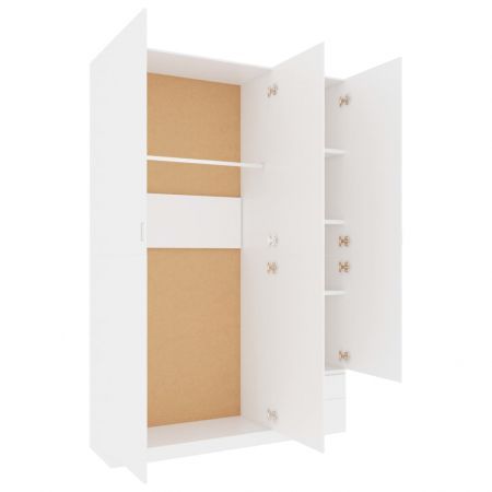 3-Door Wardrobe White 120x50x180 cm Chipboard