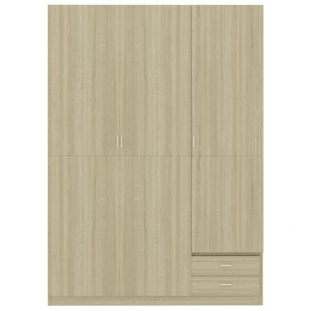 3-Door Wardrobe Sonoma Oak 120x50x180 cm Chipboard