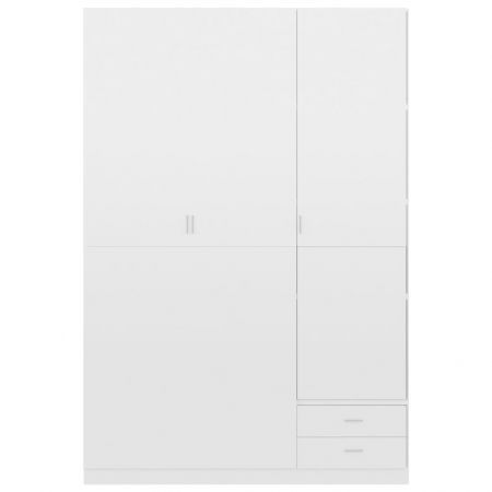 3-Door Wardrobe High Gloss White 120x50x180 cm Chipboard