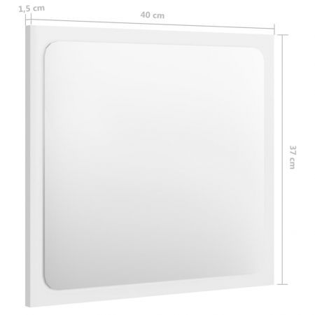 Bathroom Mirror High Gloss White 40x1.5x37 cm Chipboard