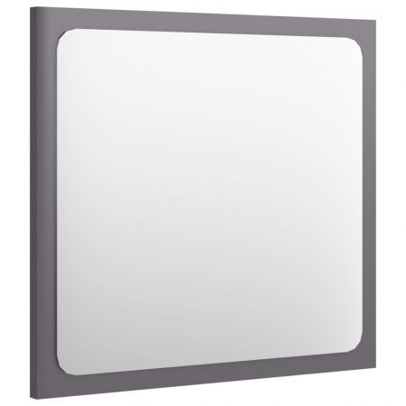 Bathroom Mirror High Gloss Grey 40x1.5x37 cm Chipboard