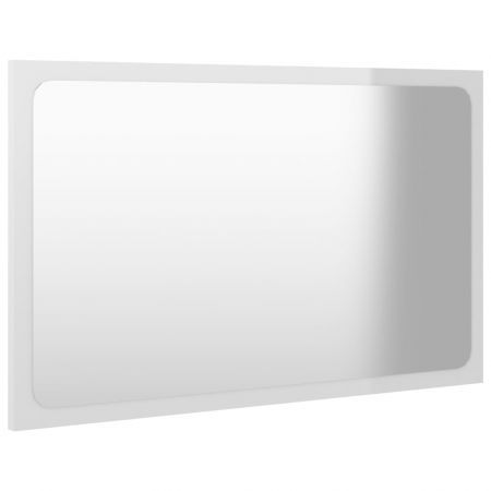 Bathroom Mirror High Gloss White 60x1.5x37 cm Chipboard